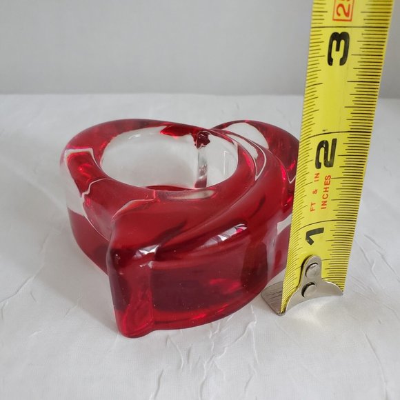 PartyLite Red Glass Heart Tealight Candle Holder Retired P8811 - Picture 12 of 12
